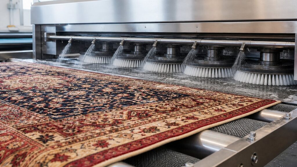 Profesyonel makinede yıkanan desenli halı